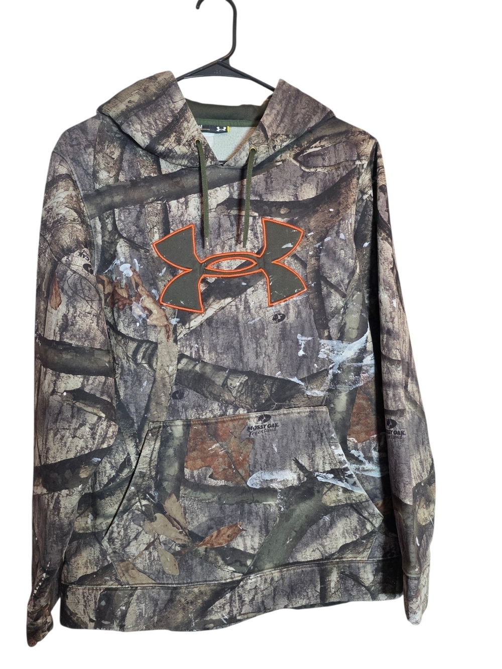 Under Armour Camo Hoodie Orange Logo Size Medium
